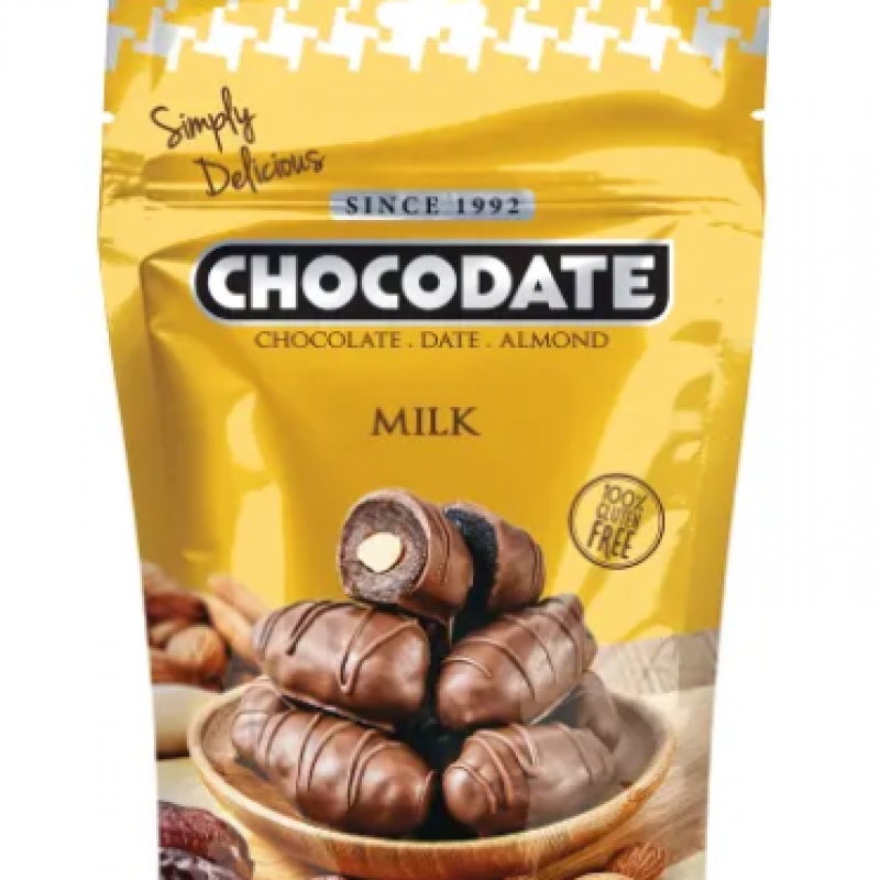 CHOCODATE Karışık Hurma Badem Dolgulu Sütlü  Çikolata 100 Gr